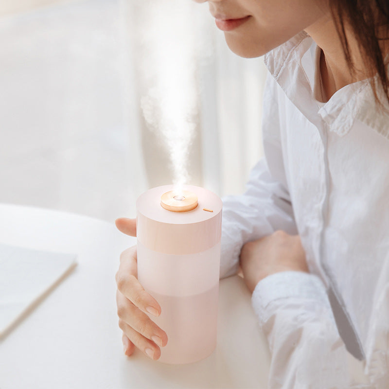 PearlMist Tragbarer Luftbefeuchter & Luftreiniger mit LED-Licht | 350 ml | Stilvolles Perlmutt-Design | Frische Luft für Zuhause & Büro