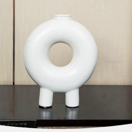 FloraLoop Donut-Blumenvase | Modernes Design | Minimalistische Keramikvase | Deko für Zuhause