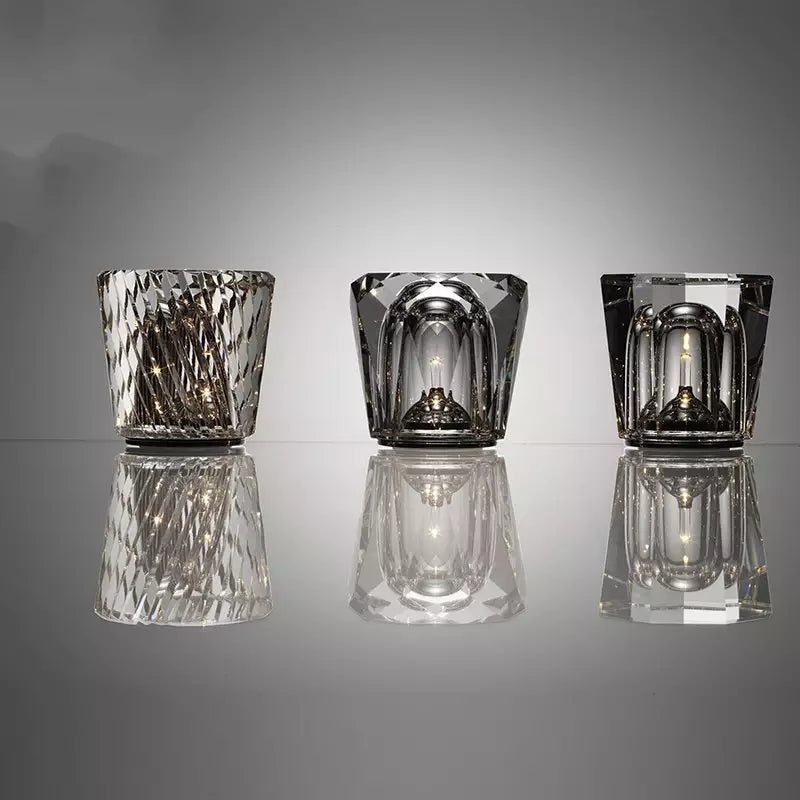 Luminique Aura Kabellose Kristall Tischlampe | LED-Stimmungslicht | Luxuriöse Beleuchtung für Zuhause