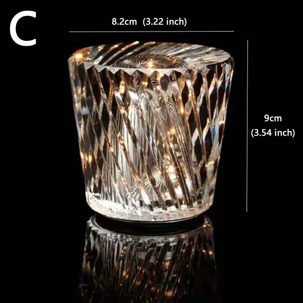 Luminique Aura Kabellose Kristall Tischlampe | LED-Stimmungslicht | Luxuriöse Beleuchtung für Zuhause