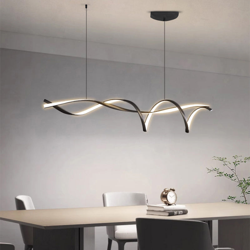 Luxura Moderne Schwarze LED Kronleuchter | Kreatives Design | Dimmbar | Elegante Beleuchtung für Wohnzimmer & Esszimmer