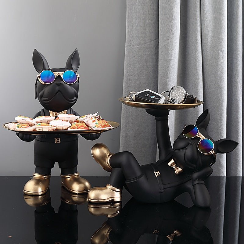 FrenchPaw™ Französische Bulldogge Statue | Moderne Dekofigur für Zuhause & Büro | Stilvolle Tierstatue