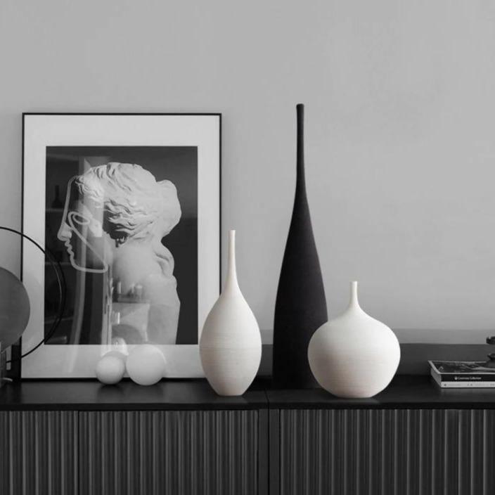 Eleganza Slim Vasen-Set | Schlanke Keramikvasen | Minimalistisches Design | Stilvolle Wohn-Deko