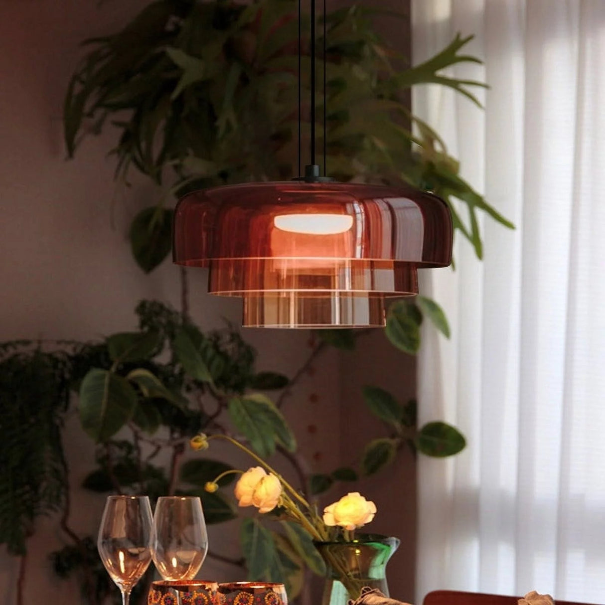 CrystalLume Glas-Deckenleuchte | Modernes Design | LED Beleuchtung | Stilvolle Innenbeleuchtung