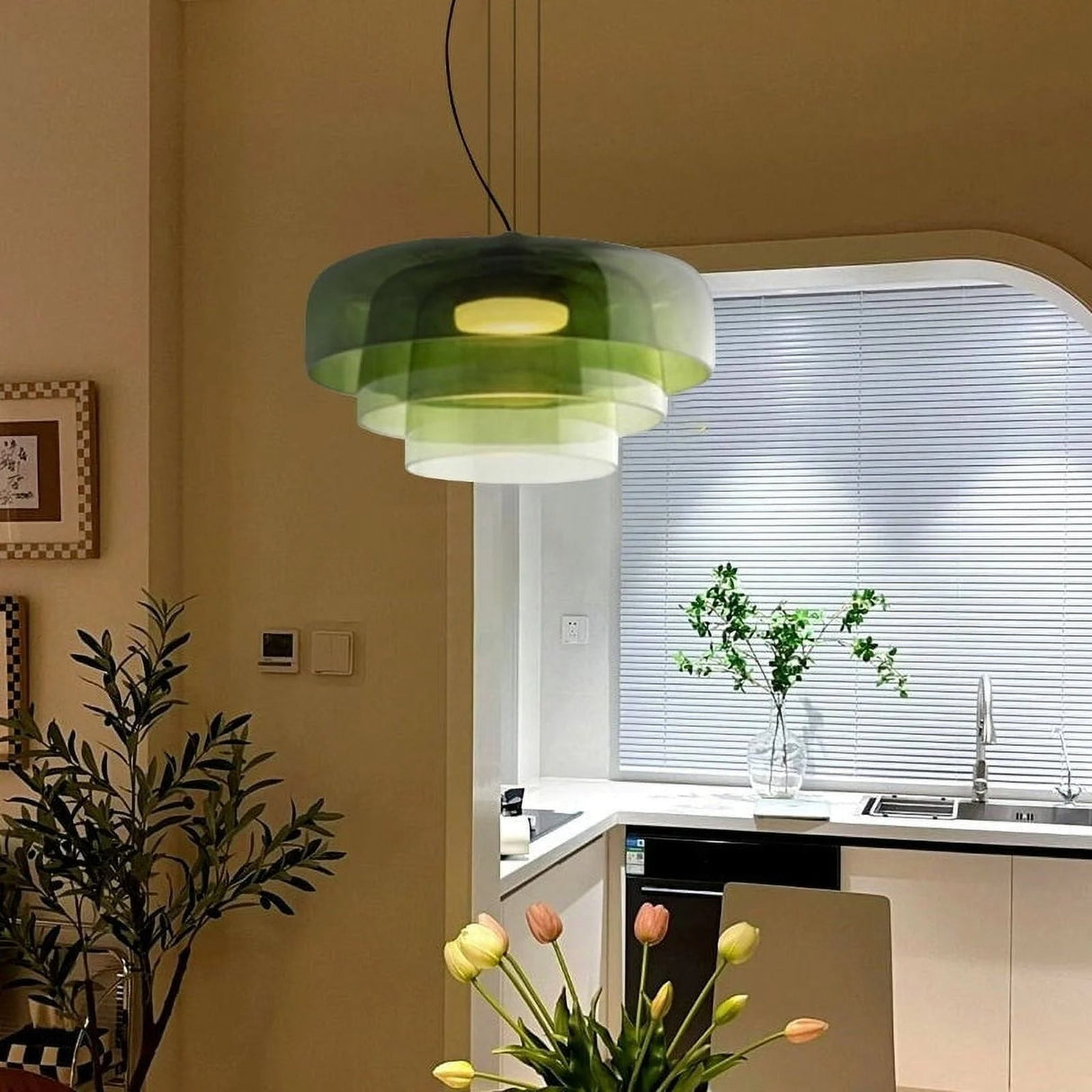 CrystalLume Glas-Deckenleuchte | Modernes Design | LED Beleuchtung | Stilvolle Innenbeleuchtung