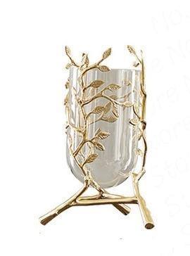 GoldenAura Blättervase | Goldene Deko-Vase | Handgefertigte Keramikvase | Elegantes Wohnaccessoire