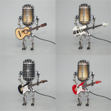 RockBot Roboter Tischlampe mit Gitarre | Vintage Deko-Licht | Stimmungslampe für Musikliebhaber