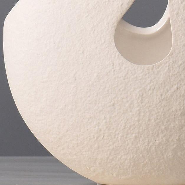 CrackElegance Weiße Keramik-Eivase | Handgefertigt | Modernes Design | Dekorative Wohnaccessoires