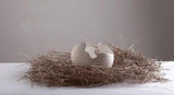 CrackElegance Weiße Keramik-Eivase | Handgefertigt | Modernes Design | Dekorative Wohnaccessoires