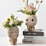 BlushBloom Deko-Blumentopf im Gesicht-Design | Modern & Einzigartig | Für Pflanzen & Deko-Liebhaber