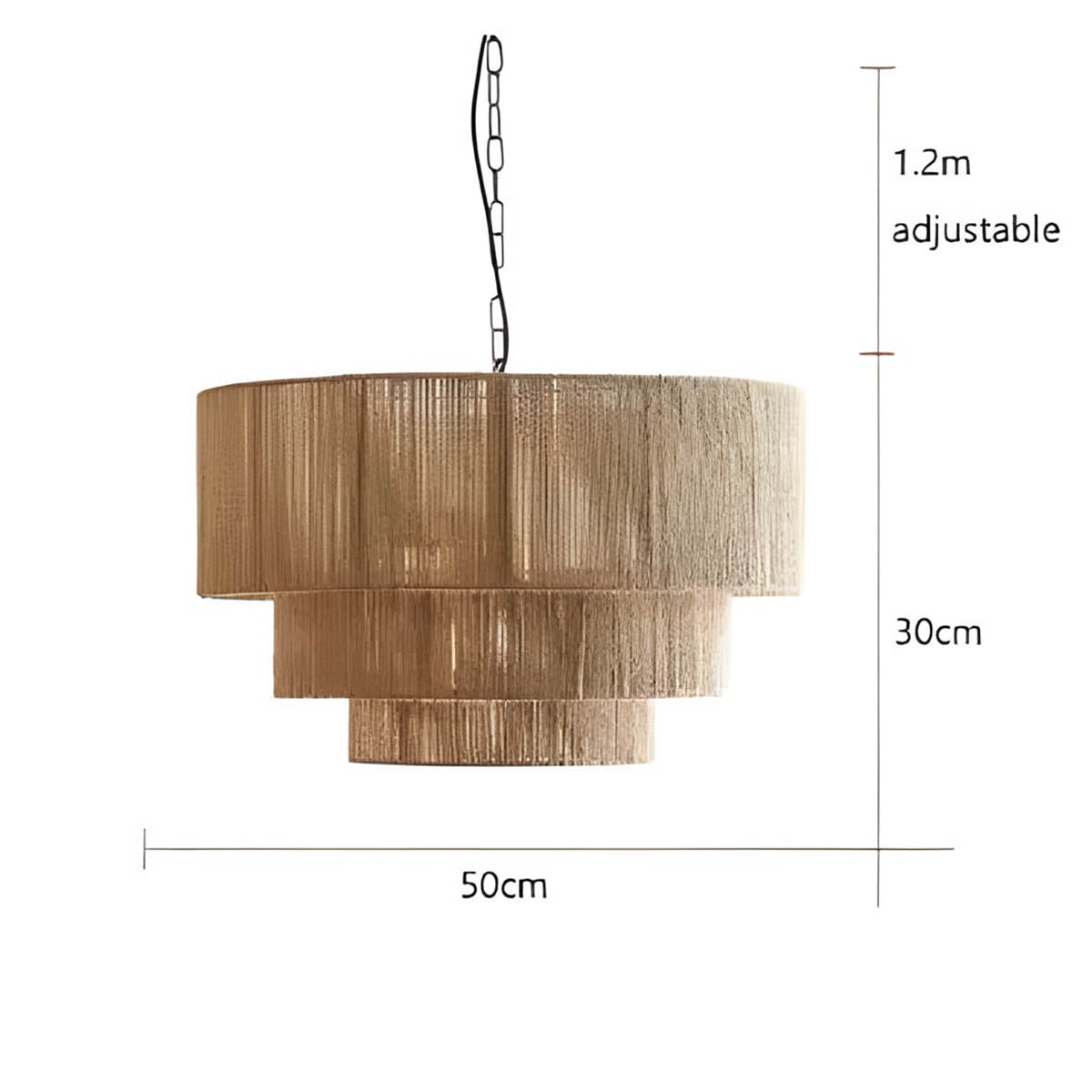 RopeLuxe Rustikale Hanf-Seilleuchte | Boho Design | Pendelleuchte für Wohnzimmer & Esszimmer