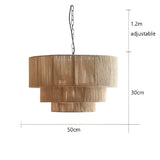 RopeLuxe Rustikale Hanf-Seilleuchte | Boho Design | Pendelleuchte für Wohnzimmer & Esszimmer