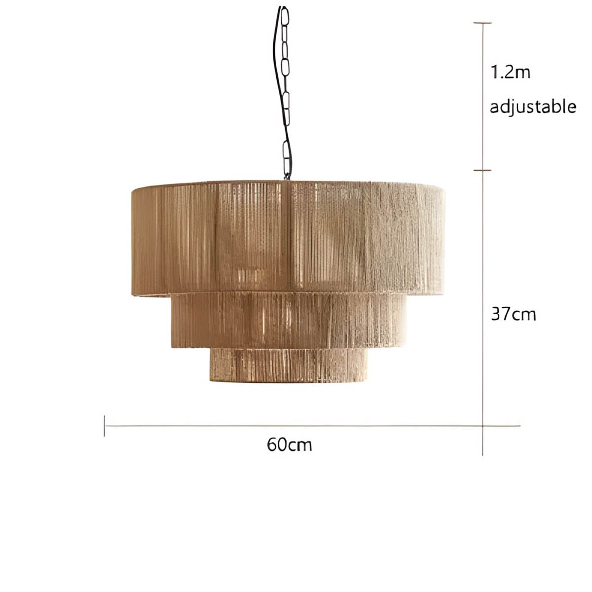 RopeLuxe Rustikale Hanf-Seilleuchte | Boho Design | Pendelleuchte für Wohnzimmer & Esszimmer