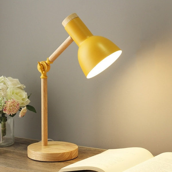 LumiWood Nordische LED-Schreibtischlampe | Natürliches Holzdesign | Dimmbares Licht | Modern & Funktional | Für Büro & Zuhause