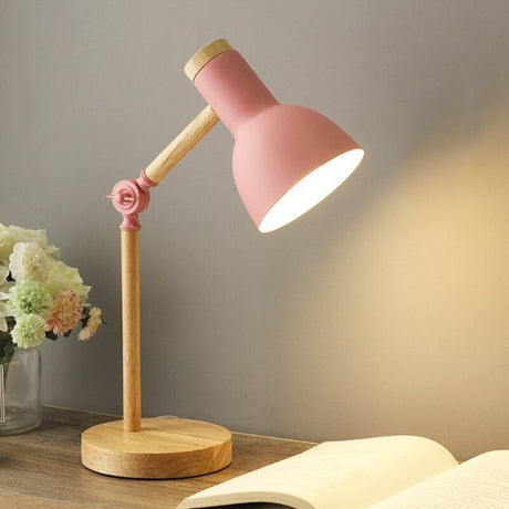 LumiWood Nordische LED-Schreibtischlampe | Natürliches Holzdesign | Dimmbares Licht | Modern & Funktional | Für Büro & Zuhause