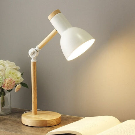 LumiWood Nordische LED-Schreibtischlampe | Natürliches Holzdesign | Dimmbares Licht | Modern & Funktional | Für Büro & Zuhause