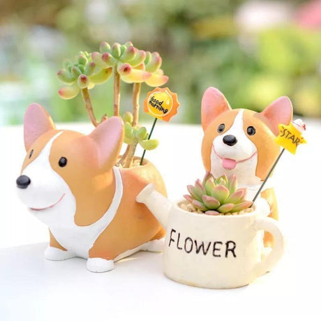 CorgiGlow Pflanzenhalter | Niedlicher Blumentopf | Deko für Zuhause & Büro