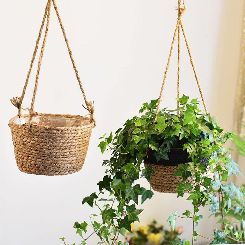 JuteNest Hängender Jutekorb für Pflanzen | Handgewebt | Boho-Stil | Ideal für Innen & Außen