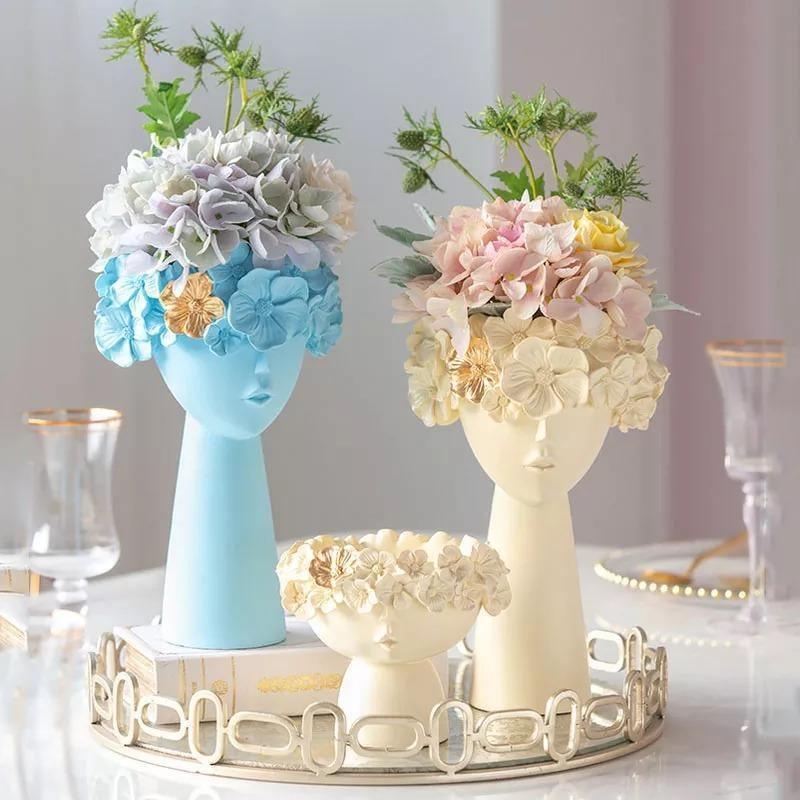 FloraCrown Blumenkranz Vase | Handgefertigte Blumendeko | Elegante Wohnakzente | Verschiedene Größen