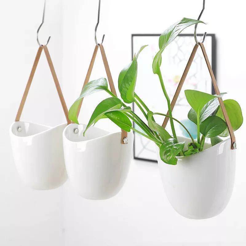 HangingCharm Keramik-Hängepflanzgefäße in Taschenform | Stilvolle Pflanzenhalter | Dekoration für Zuhause & Garten