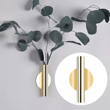 TubeElegance Wandvasen aus Metall | Modernes Design | Dekorative Wandhalterung für Blumen