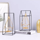 GeoLume Geometrischer Hängender Kerzenhalter oder Vase aus Eisen | Modernes Design | Vielseitige Deko