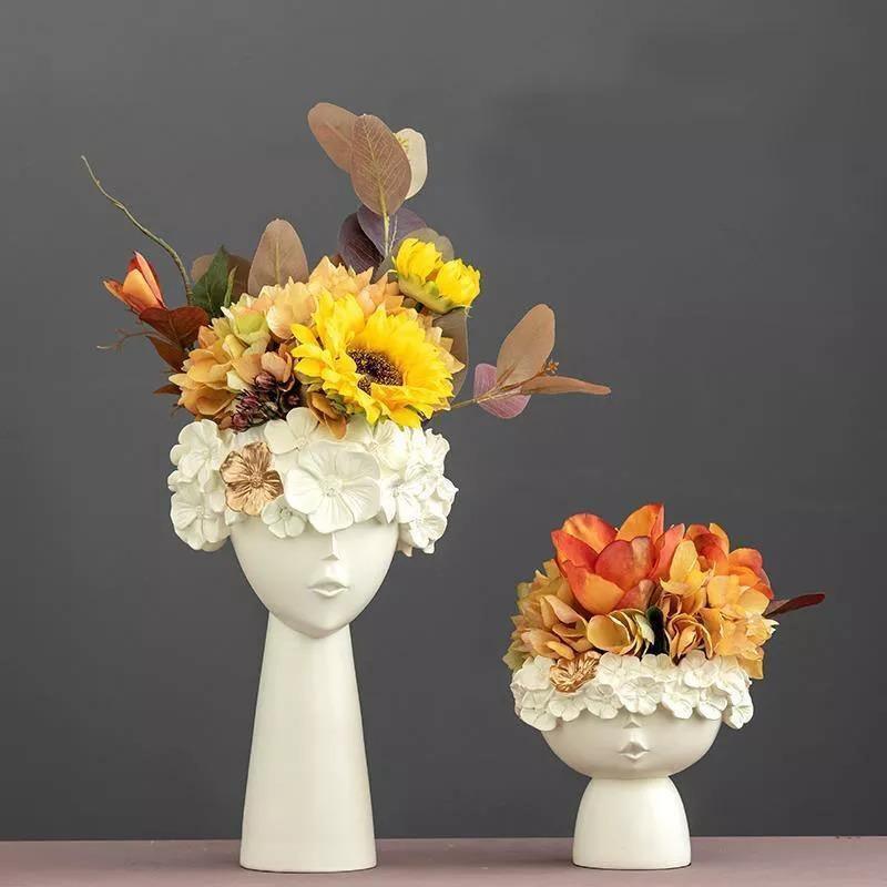 FloraCrown Blumenkranz Vase | Handgefertigte Blumendeko | Elegante Wohnakzente | Verschiedene Größen