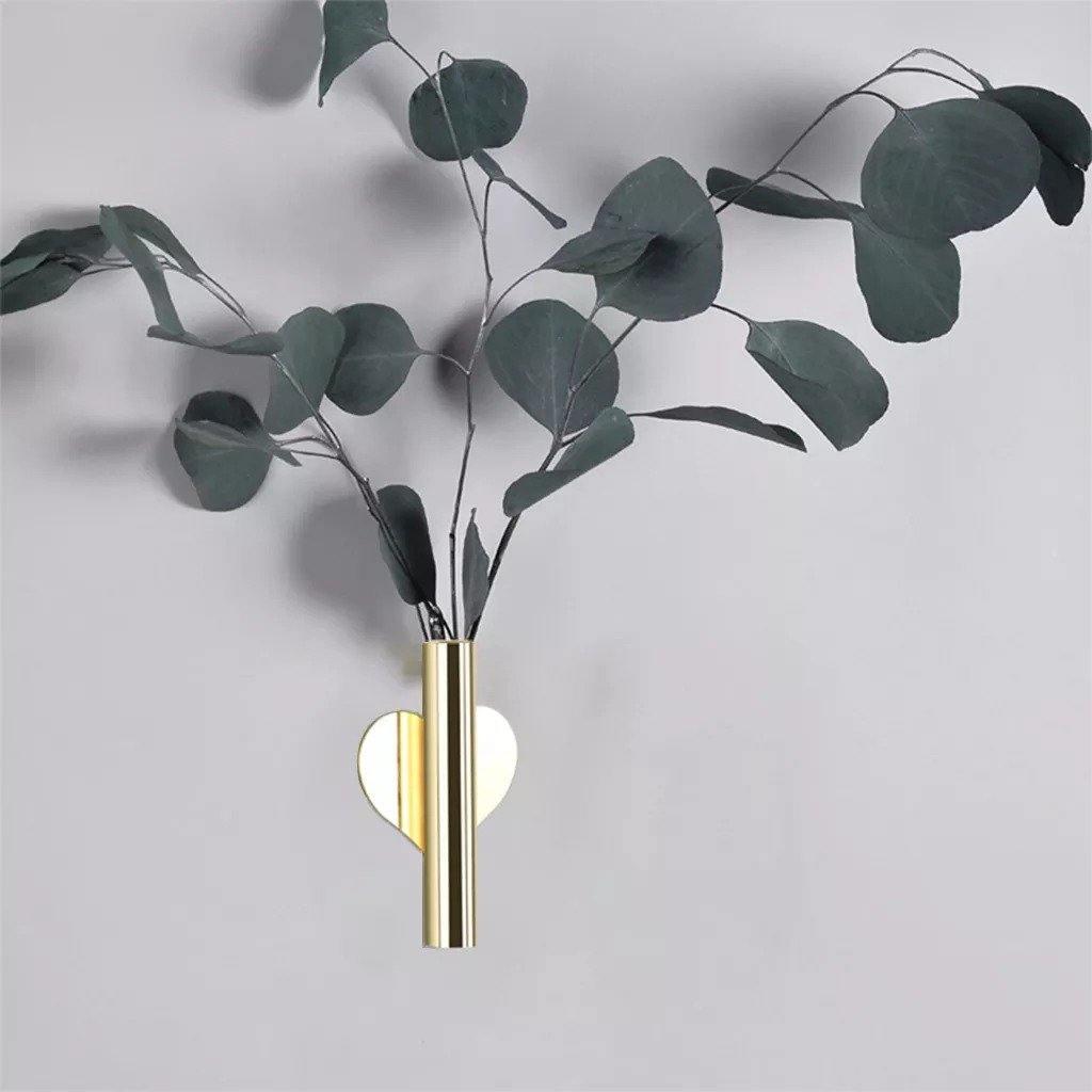 TubeElegance Wandvasen aus Metall | Modernes Design | Dekorative Wandhalterung für Blumen