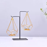 GeoLume Geometrischer Hängender Kerzenhalter oder Vase aus Eisen | Modernes Design | Vielseitige Deko
