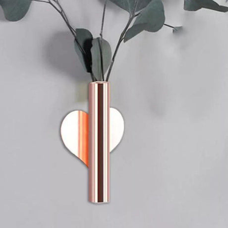 TubeElegance Wandvasen aus Metall | Modernes Design | Dekorative Wandhalterung für Blumen