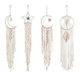 DreamLoom Mond-Dekoration Makramee | Traumfänger Wandteppich | Boho Chic Wanddeko