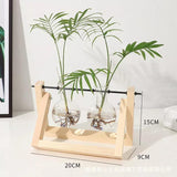 EcoGrow Glas Anzuchtvase mit Holzständer | Minimalistisches Design | Pflanzgefäß für Zuhause | Deko für Pflanzenliebhaber