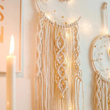 DreamLoom Mond-Dekoration Makramee | Traumfänger Wandteppich | Boho Chic Wanddeko
