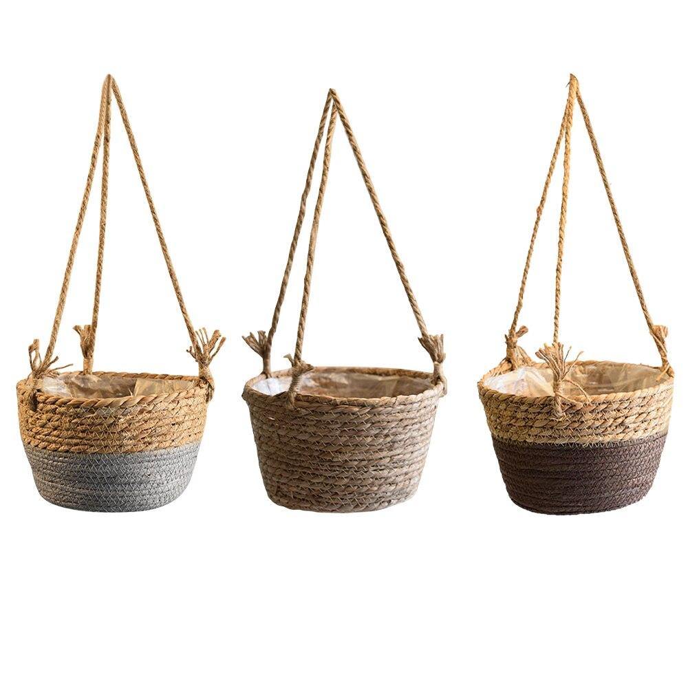 JuteNest Hängender Jutekorb für Pflanzen | Handgewebt | Boho-Stil | Ideal für Innen & Außen