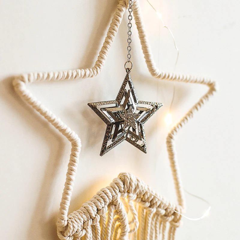 DreamLoom Mond-Dekoration Makramee | Traumfänger Wandteppich | Boho Chic Wanddeko