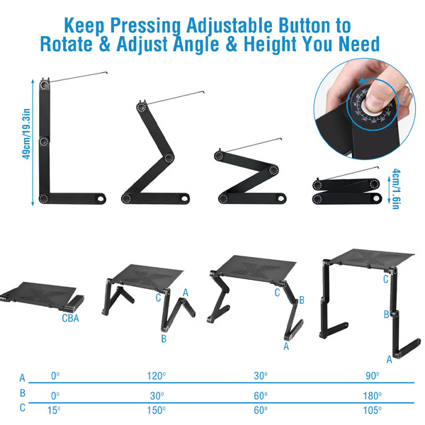 Elevate360 Ergonomischer Laptopständer | Höhenverstellbar & 360° drehbar | Flexibler Notebookhalter für Zuhause & Büro