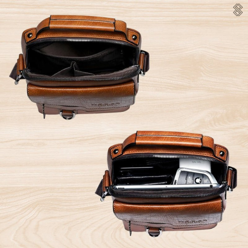 LeatherLux Elegante Lederschultertasche | Hochwertiges Design | Praktisch & Stilvoll für Alltag & Büro