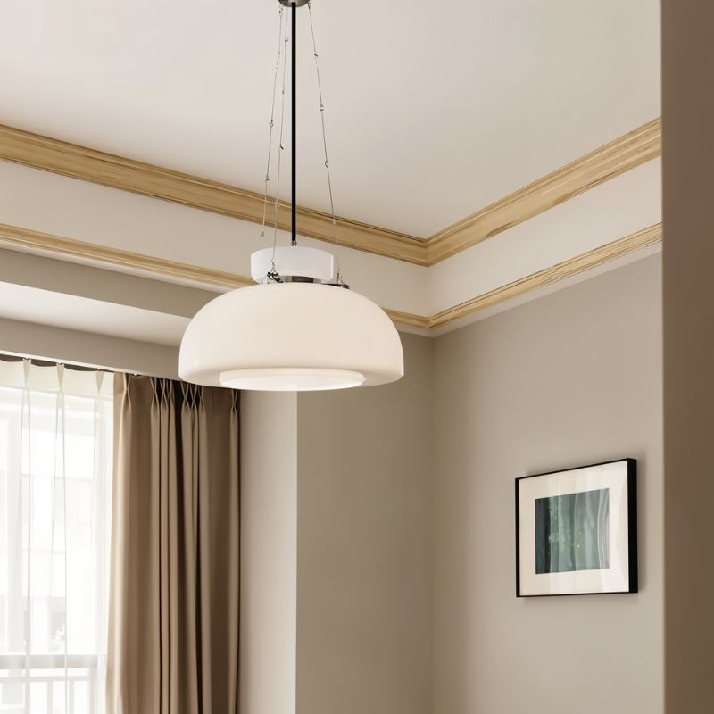 LumoPearl Milchige Pendelleuchte | Modernes Design | LED Beleuchtung | Stilvolle Wohnraum-Deko