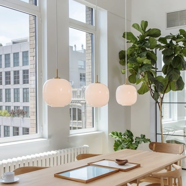 LunaNord Skandinavische Opalglas-Pendelleuchte | Minimalistisch & Modern | Elegante Beleuchtung für Zuhause