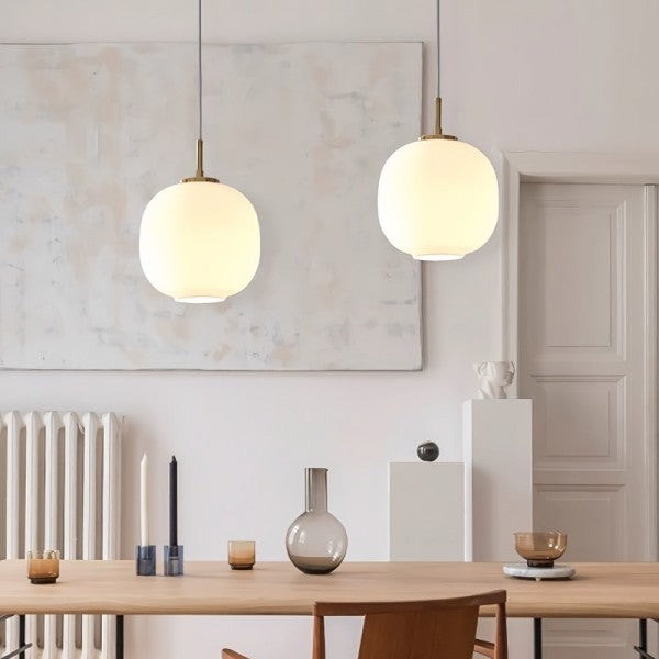 LunaNord Skandinavische Opalglas-Pendelleuchte | Minimalistisch & Modern | Elegante Beleuchtung für Zuhause
