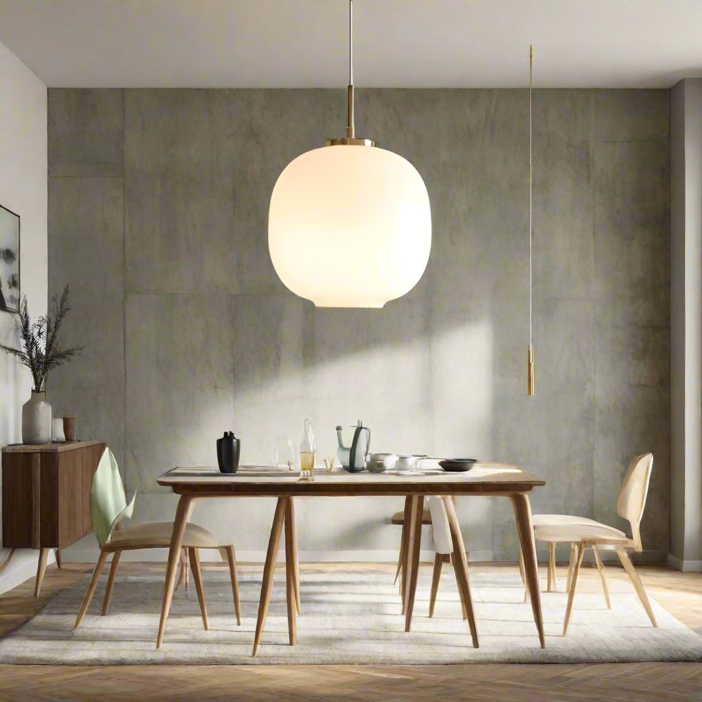 LunaNord Skandinavische Opalglas-Pendelleuchte | Minimalistisch & Modern | Elegante Beleuchtung für Zuhause