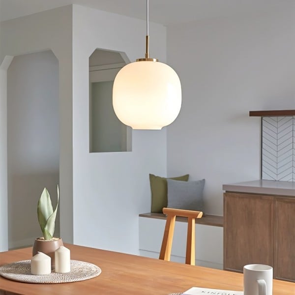 LunaNord Skandinavische Opalglas-Pendelleuchte | Minimalistisch & Modern | Elegante Beleuchtung für Zuhause