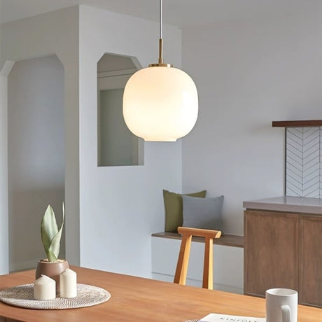 LunaNord Skandinavische Opalglas-Pendelleuchte | Minimalistisch & Modern | Elegante Beleuchtung für Zuhause