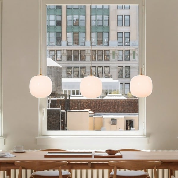 LunaNord Skandinavische Opalglas-Pendelleuchte | Minimalistisch & Modern | Elegante Beleuchtung für Zuhause