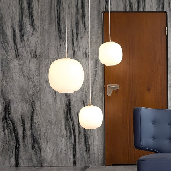 LunaNord Skandinavische Opalglas-Pendelleuchte | Minimalistisch & Modern | Elegante Beleuchtung für Zuhause