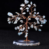 GemTree Aquamarin Edelstein Baum | Natürlicher Heilstein Deko | Glücksbringer für Zuhause & Büro