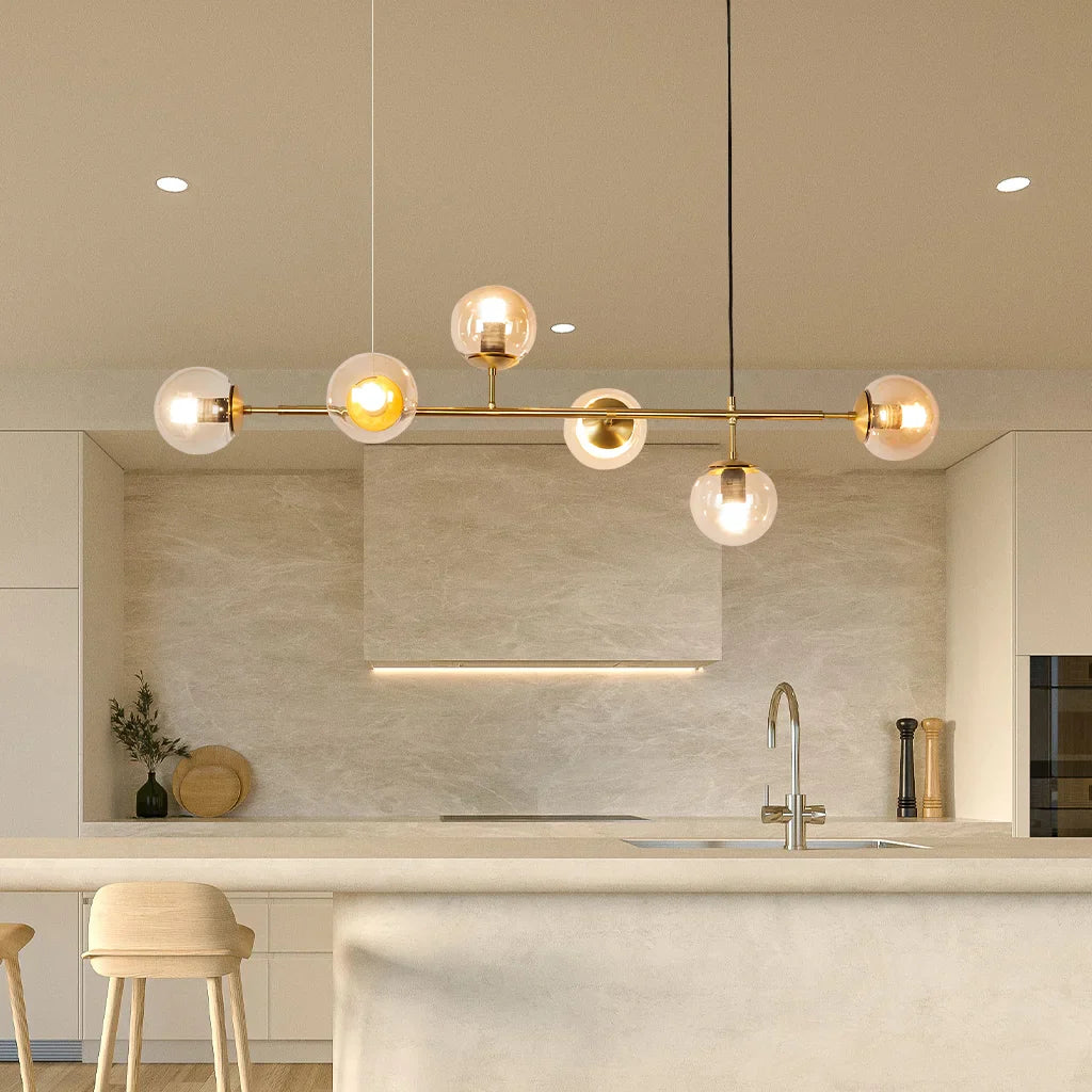 LunaOrbis Glas Pendelleuchte | Elegante Beleuchtung | Moderner Stil | Dimmbares LED-Licht