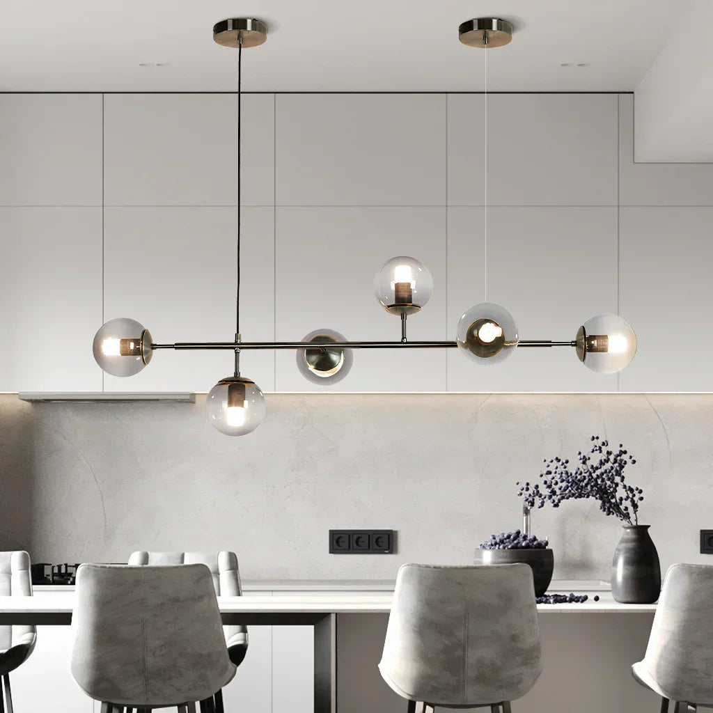LunaOrbis Glas Pendelleuchte | Elegante Beleuchtung | Moderner Stil | Dimmbares LED-Licht