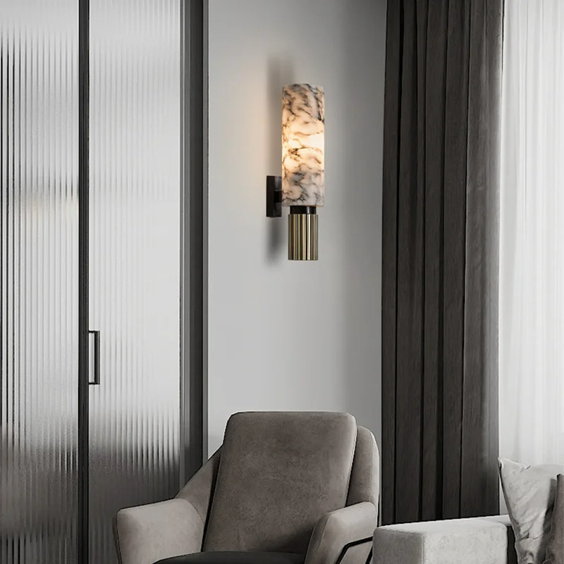 Lumineux Marmor Wandlampe | Elegante Wandleuchte | Stimmungslicht | Dekorative Wandbeleuchtung für Wohnzimmer und Flur