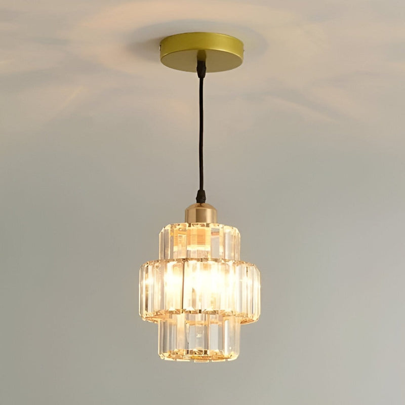 Lustrella Runde Abgestufte Kristall-Deckenleuchte aus Glas | Modernes Design | Elegante Beleuchtung | Dimmbar